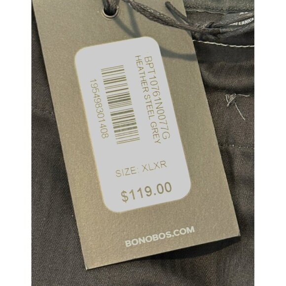 Bonobos All Week Flex Pants Mens Heathered Steel Gray Taper Leg Size XL NWT - Picture 4 of 6
